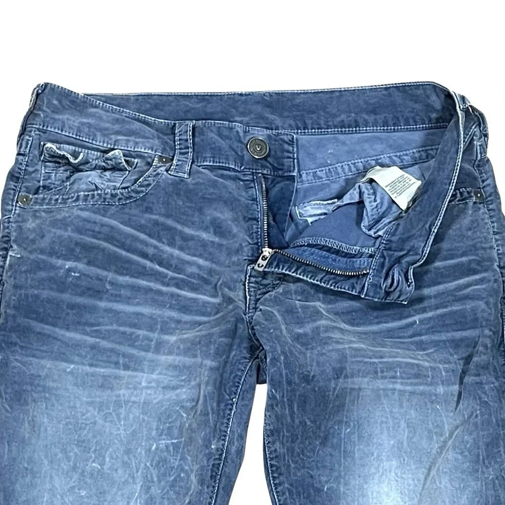 True Religion Ricky Relaxed Straight Corduroys Mens 33, Fits 34x33 Fade Whiskers
